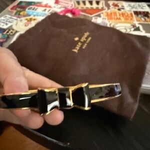 Kat Spade Bangle black and gold with bow